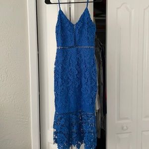 Royal Blue lace midi dress. Lulus size small (2-4)